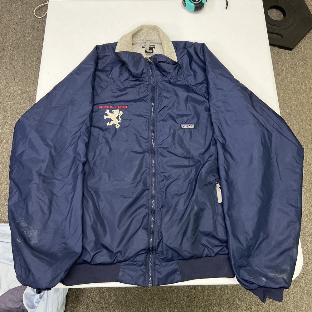 Patagonia Shelled Synchilla Jacket Mens XL Navy Blue Gordon Sailing Fleece Lined